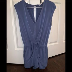 BCBG xs blue romper with cross on front